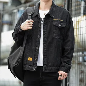 Wind Denim Men's Casual Hooded Men's Long Sleeve Medium Long Jacket In Stock Coat thumbnail-3
