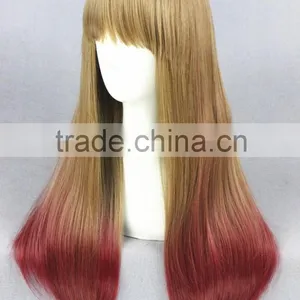 Wholesale High Quality 60CM Medium Blonde Red Mixed Lolita Women Synthetic Wig thumbnail-3