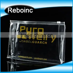 Logo Printed Slider Zipper Clear Pvc Bag for Package Vinyl Transparent Pvc Bag Cosmetic Packing Quality Choice thumbnail-3
