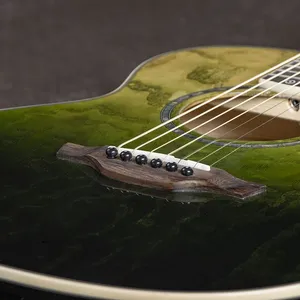 Otis D-MINI 36 Size Single Solid Top Acoustic Wood Guitar for Student AM-green thumbnail-4