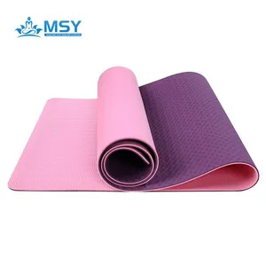 Eco-Friendly Double Layers TPE Yoga Mat With Dual Color Pattern, Soft & Elastic, Suitable for Home Gym & Studio Use thumbnail-1