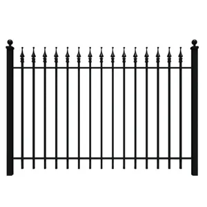2026 New Style Durable WPC Galvanized Steel & Aluminium Wrought Iron Fence Panels for Gardens thumbnail-1