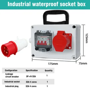 Heavy-Duty Handheld Waterproof Power Socket Box, Custom Multi-outlet Temporary Power Distribution Unit for Construction, Workshop, Stage Performance thumbnail-2