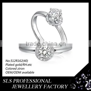 2015 Top Desighns Zirconia Wedding Jewelry Diamond Ring White Zircon Finger Rings for Lovers thumbnail-2