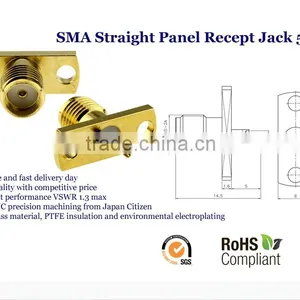 SMA Jack Female Straight Panel Receptacle Coaxial Connector thumbnail-1