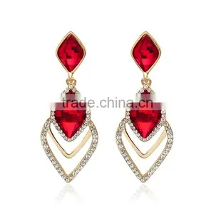 2016 New Arrival Crystal Drop Earrings For Women Brinco Wedding Earring Vintage Boucles Oreille Ruby-jewelry thumbnail-2