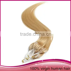 Wholesale Unprocessed Brazilian Virgin Human Hair Weaving 28"Long Straight Micro Ring Loop Hair Extension thumbnail-5
