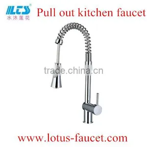 Modern Design Brass Pull Out Kitchen Faucet Polished thumbnail-1
