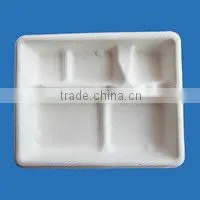 Eco-friendly 100% Biodegradable Chinese Food Compartments Tray thumbnail-1