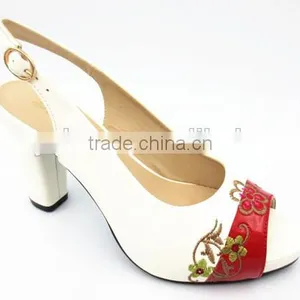 New High Class Mix Color Middle Heel Slingback Sandals With Embroider thumbnail-2