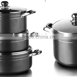 Black Hard Anodized High Quality Non-stick Sauce Pot Stock Pot thumbnail-1