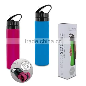 2015 New Product Eco Squeeze Silicone Foldale Bottle Spill Free Water Cup 100% BPA Free thumbnail-1