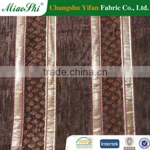 Gold Thread Shenil Velvet Fabric With Embroider thumbnail-1