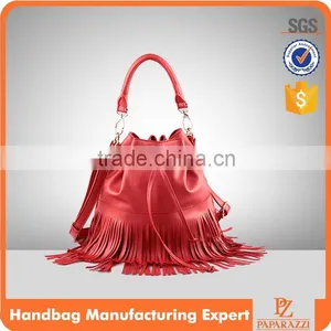 M3824 Hot Sale PU Leather Tassel Backpack Drawstring Bag Factory Guangzhou China thumbnail-1