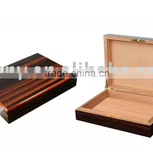 12CT Ebony Macassar Travel Cigar Humidor Box thumbnail-1