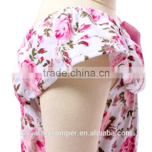 2016 Wholesale Hot Baby Girls Flower Print Baby Girl Romper Cotton Baby Romper for Newborn Cute Cheap Baby Girl Summer Romper thumbnail-5