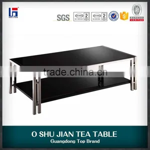 Luxury Black Glass Coffee Table SJ152 thumbnail-1