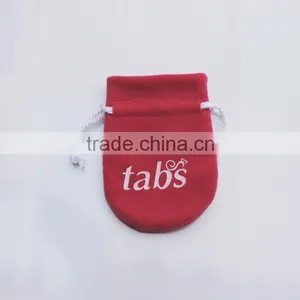 Feb. New Promotional Red Customized Suede Ring Pouch/bag With Logo Printed thumbnail-4