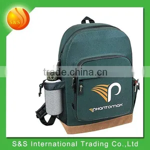 Faux Leather Bottom Wholesale Backpack With Drink Bottle Holder thumbnail-2