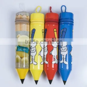 High Quality Printed Promotional Plastic Soft PVC Pencil Shape Pencil Bag Case (with Zipper and Handle) thumbnail-1