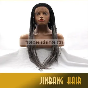2016 Wholesales New Products Heat Resistant Straight Braiding Synthetic Lace Front Wig thumbnail-3