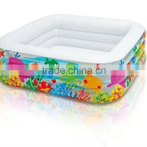 Swim Center Clear View Aquarium Inflatable Pool, 62" X 62" X 19", for Ages 3+ thumbnail-1