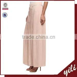 Maxi Skirt With Accordion Style Design Elastic Waistband Long Dress thumbnail-2