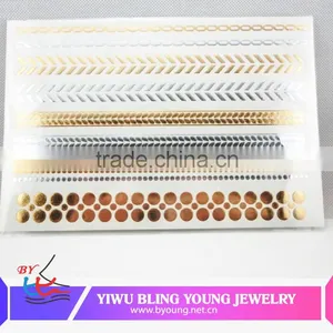 Hot New Product Body Art Temporary Feature Gold Foil Tattoo Sticker thumbnail-1