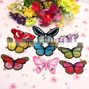 Custom Wholesale Colorful Butterfly Patches,Beautiful Embroidery Iron on Patches for Garment thumbnail-1