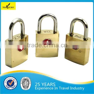 Travelsky 13401 Solid Color Brass TSA Lock Fashion Brass TSA Travel Lock With 2 Keys thumbnail-1