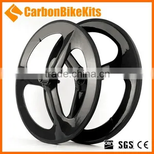 CarbonBikeKits High Quality Carbon Clincher 3 Spokes Wheel 3SW-C thumbnail-1
