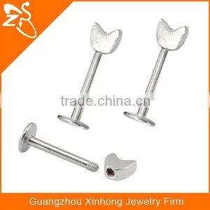 Arrow Tail Lip Studs, Fashion Lip Piercing Jewelry, Screw Fit Larbret Rings thumbnail-1