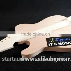 DIY Unfinished Electric Guitar Kits Solid A Level Mahagany Body MX-001 thumbnail-6