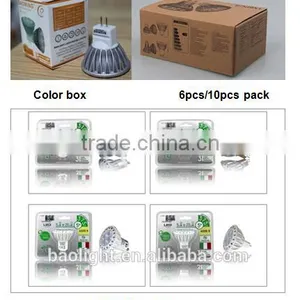 Amazon Color Box 6pcs 10pcs Pack Led Spot g4 Mr11 3w 12v 35mm 2700-3000k thumbnail-4