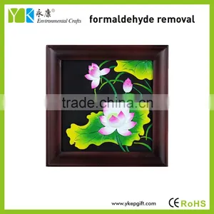 Lotus Flower Carved and Painted Home Etc Wooden Photo Picture Frame for Wall Decoration thumbnail-1