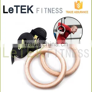 Wood Gymnastic Ring Olympic Strength Training Gym Rings Wooden for Crossfit thumbnail-2