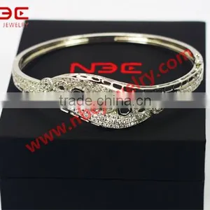2013 925 Solid Silver Bangle, Lead and Nickle Free, Wax Micro Pave Setting High Shine Finished Silver Bangle Jewelry Jewellery thumbnail-1