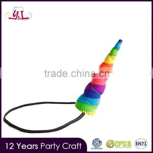 Novelty 2016 Rainbow Coloring Unicorn Plush Costume Horn Headband Unicorn Horn Quality Choice thumbnail-1