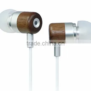 New ! Wood Earphones Custom Logo in Ear Stereo With Good Sound Headphones Earphone thumbnail-1