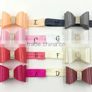 New Selling the European and American Children Tire PVC Color Butyl Bowknot Rhinestone Bow Hair Band 8 Color Spot thumbnail-2