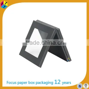 Black Cardboard Paper Jewelry Gift Boxes Clear Lid thumbnail-3