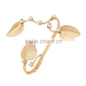 Elegant Gold Linked Leaf Ring Two Fingers Joint Ring Sets Chain Ring For Women thumbnail-5