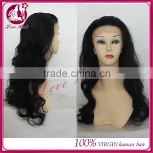 5a Top Quality Swiss Lace Cheap Brazilian Human Hair Full Lace Wig thumbnail-1