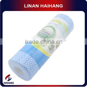 China Manufacturer White Spunlace Meshed Spunlace Nonwoven Cleaning Wipes Roll thumbnail-3