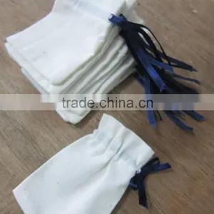 Customized Printing White Cotton Bags With Double Drawstring thumbnail-5