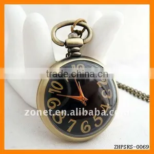 Modern Round Arabic Figures Fashion Design Water-proofing Pendant Pocket Watch Wholesale and Retail ZHPSRS-0069 thumbnail-1