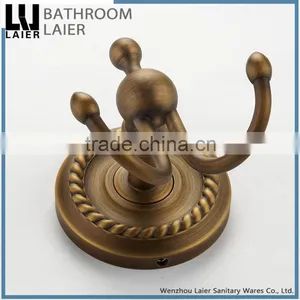 Middle East Retro Design Brass Antique Bronze Statues Bathroom Accessories Wall Mounted Robe Hook thumbnail-2