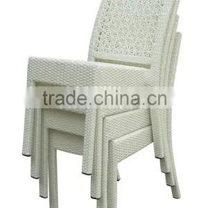 Outdoor Garden Plastic White Rattan Chair thumbnail-3