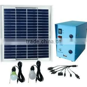 5W Portable and Durable Solar Light Kit With 12V/4AH Battery 2 Lamps for 6 Hours With USB Charge Mobile thumbnail-1