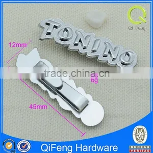 Q-3805 Custom Handbag Metal Tags Silver Unblemished Logo Plate thumbnail-3